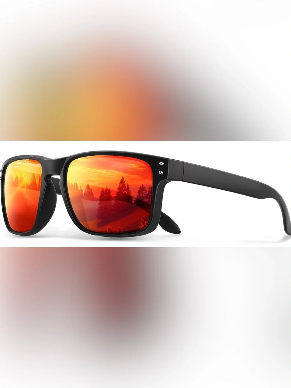Polarized Sunglasses with Fire Mirror Lenses